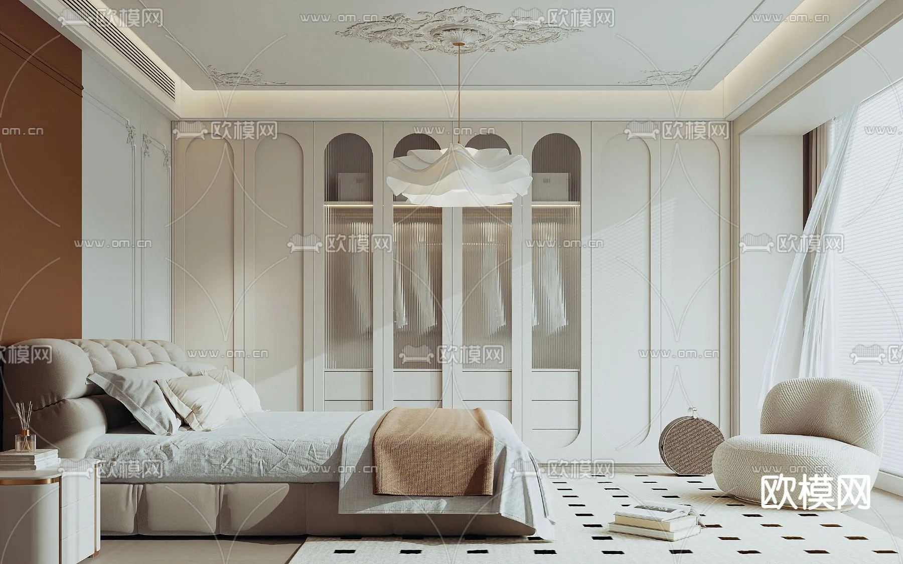 BEDROOM - MODERN STYLE - VRAY / CORONA - 3D MODEL - 2143
