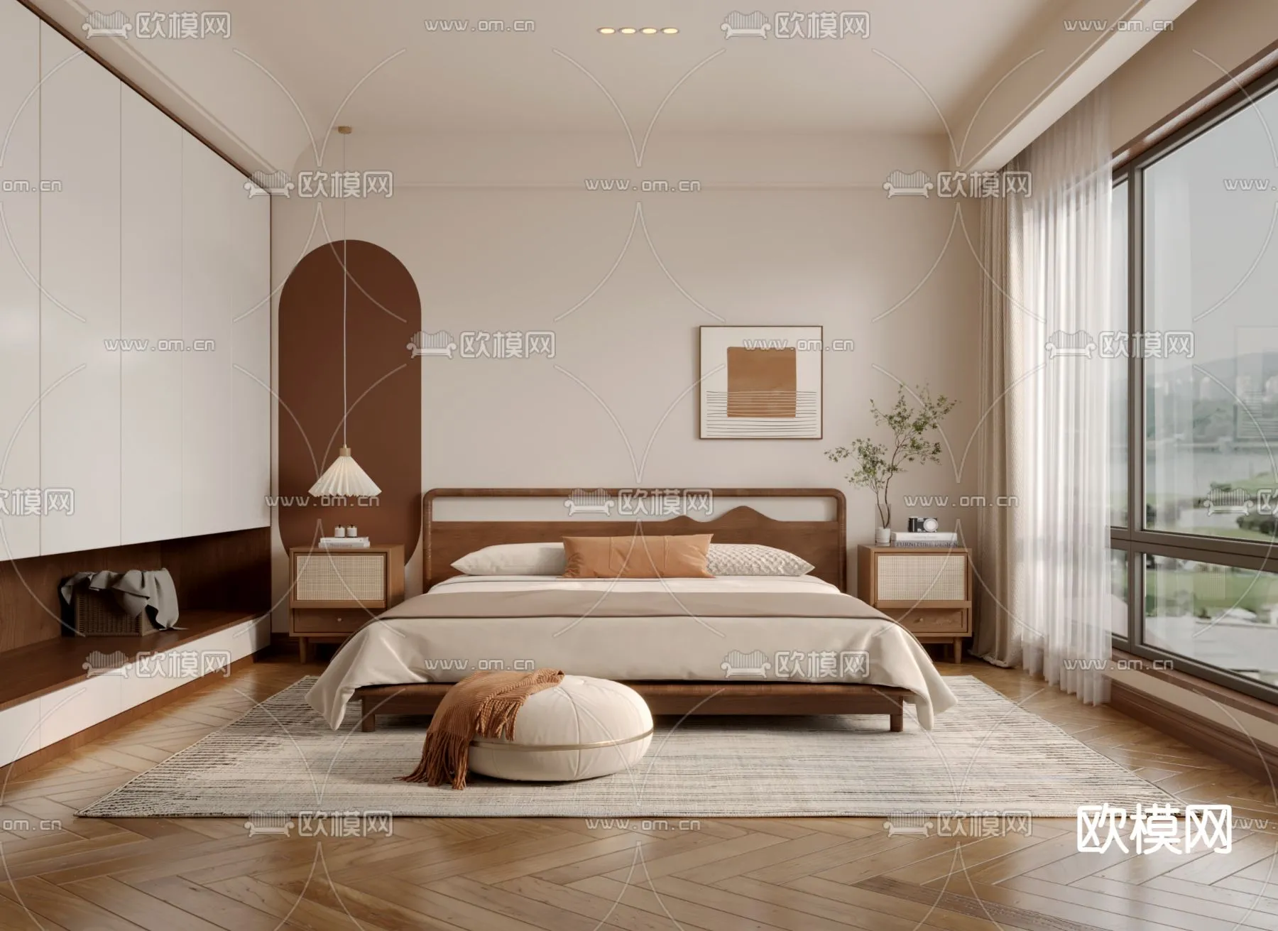 BEDROOM - MODERN STYLE - VRAY / CORONA - 3D MODEL - 2145