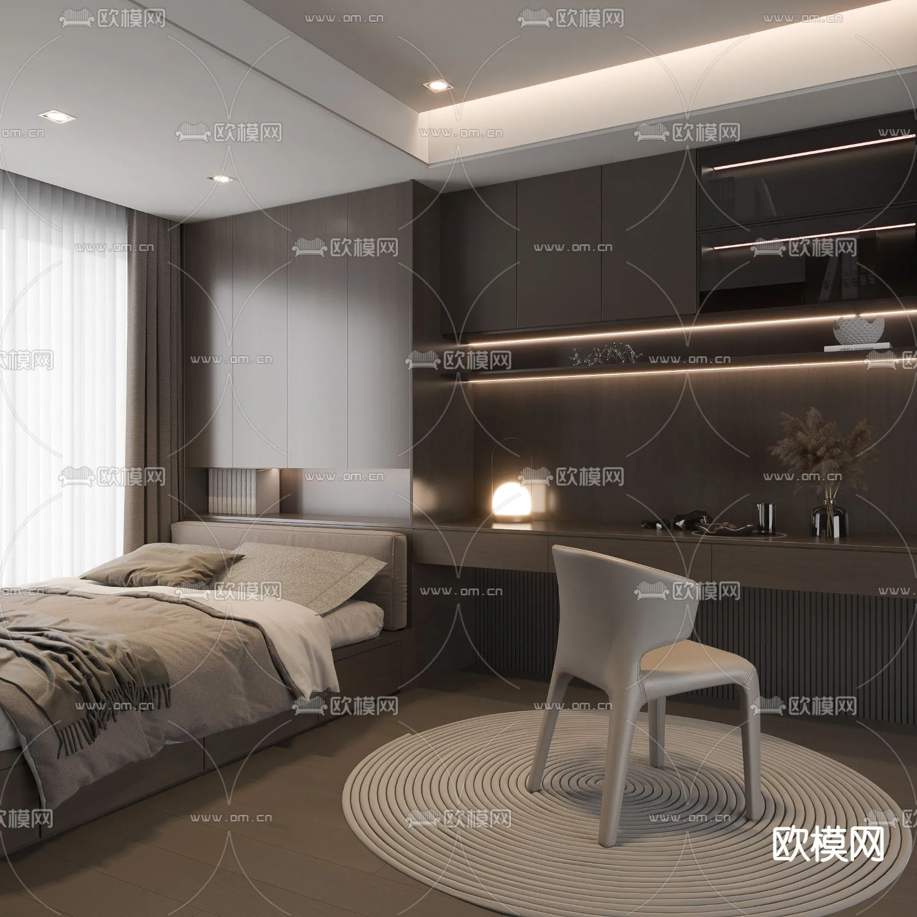 BEDROOM - MODERN STYLE - VRAY / CORONA - 3D MODEL - 2149