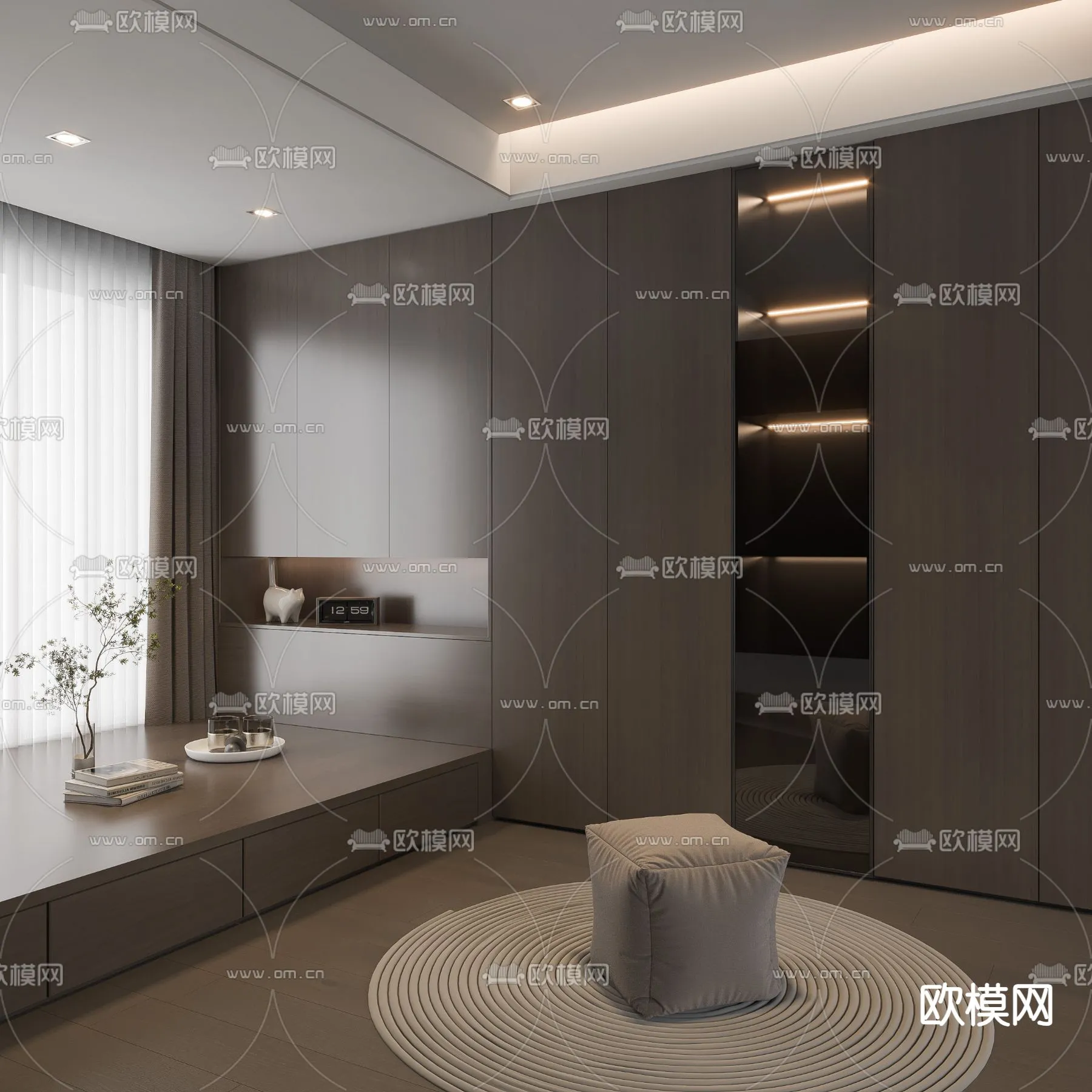 BEDROOM - MODERN STYLE - VRAY / CORONA - 3D MODEL - 2150