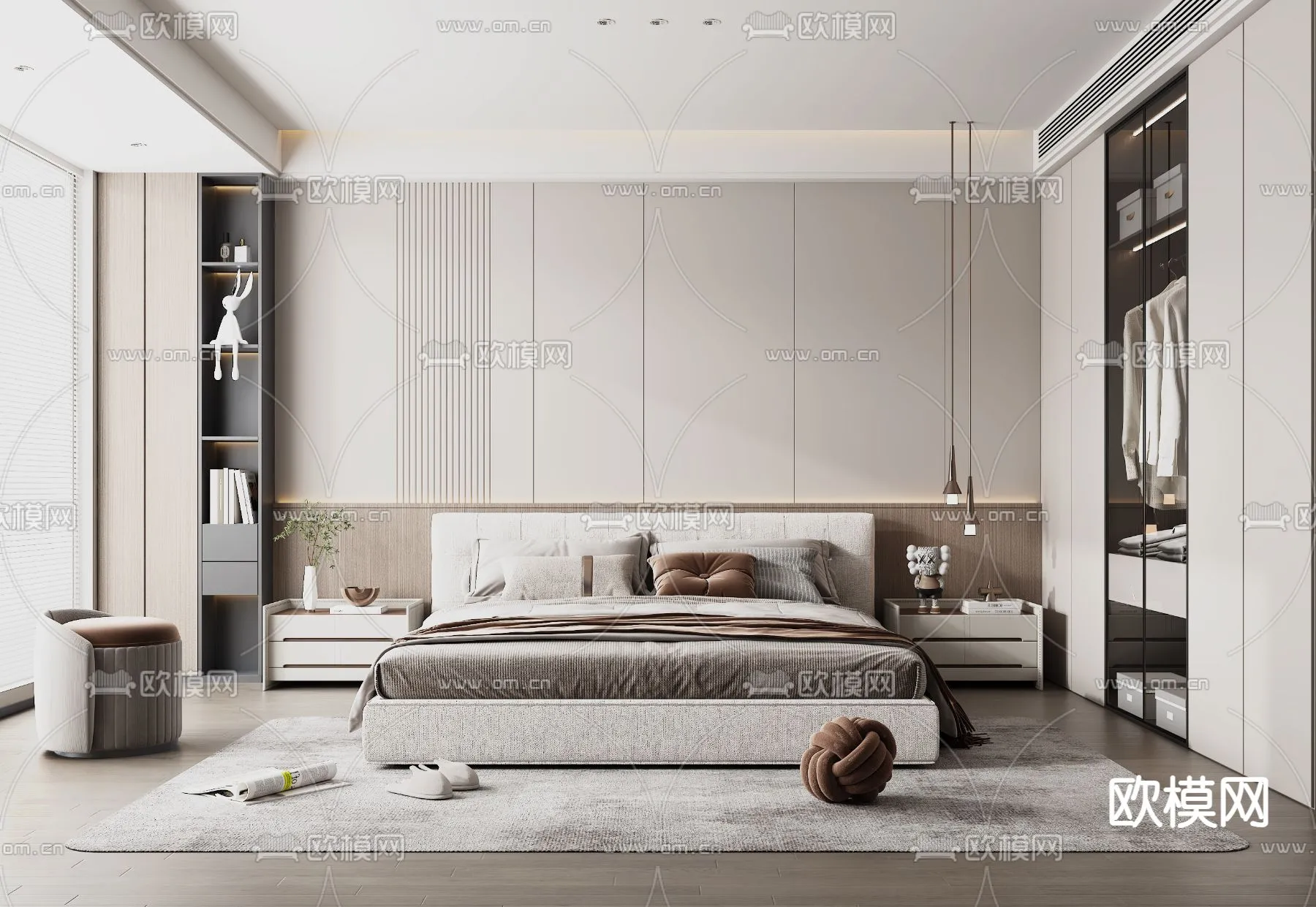 BEDROOM - MODERN STYLE - VRAY / CORONA - 3D MODEL - 2151