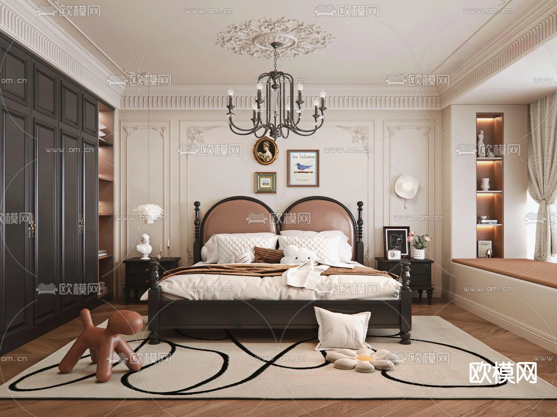 BEDROOM - MODERN STYLE - VRAY / CORONA - 3D MODEL - 2153