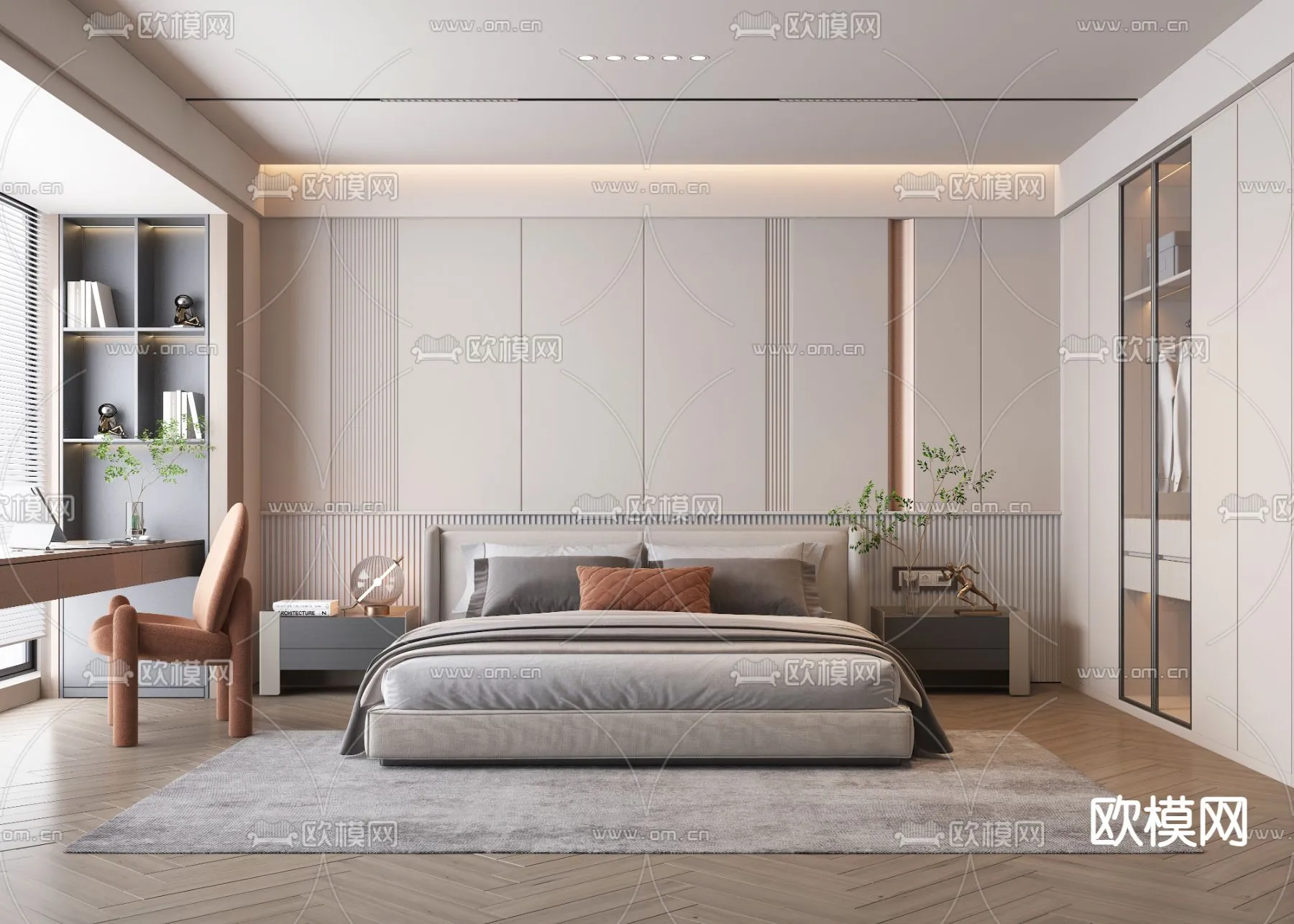 BEDROOM - MODERN STYLE - VRAY / CORONA - 3D MODEL - 2157