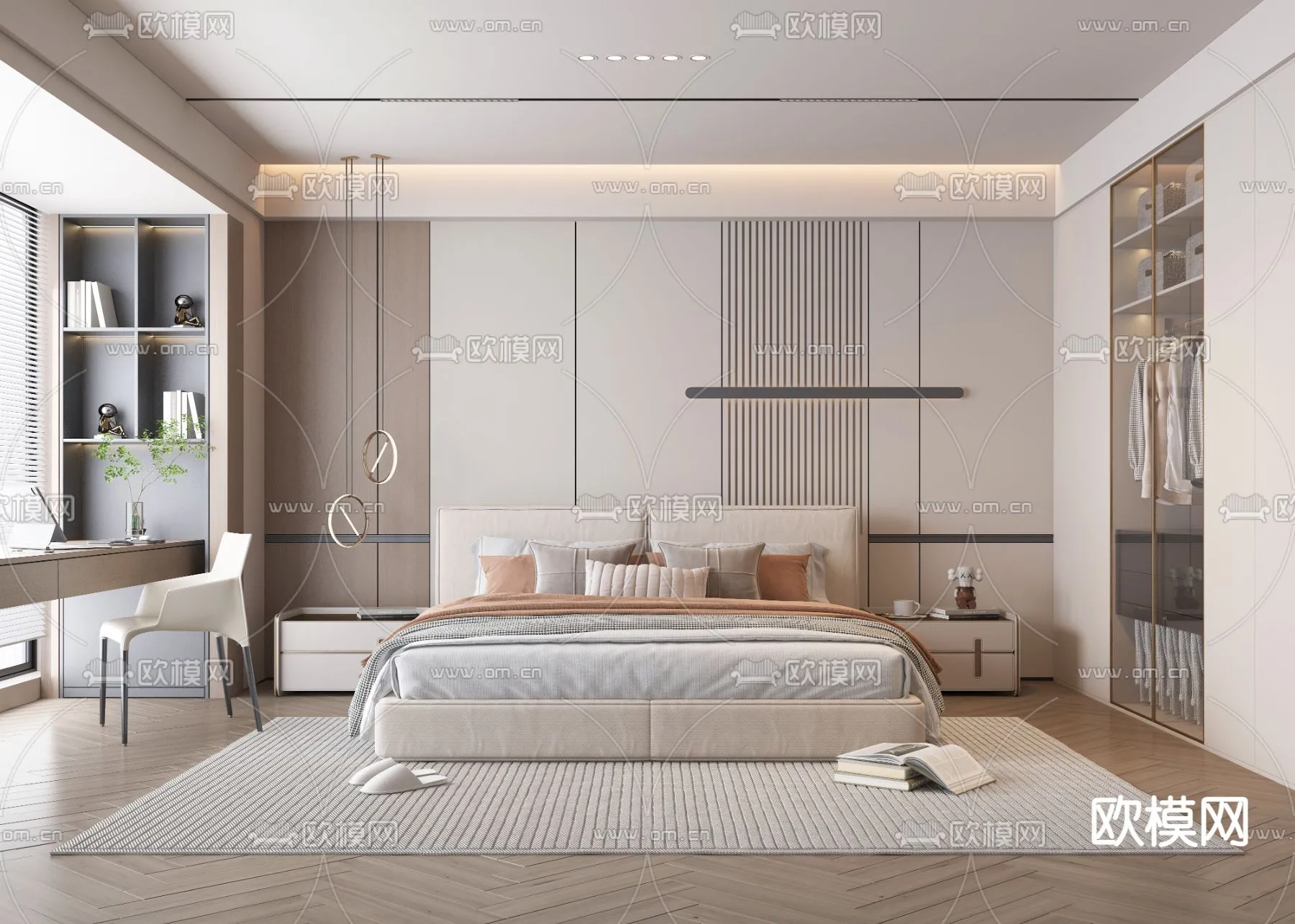 BEDROOM - MODERN STYLE - VRAY / CORONA - 3D MODEL - 2160