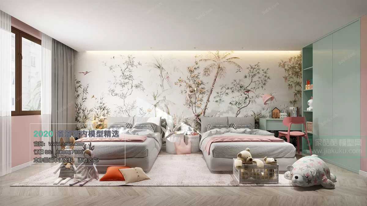 BEDROOM - NORDIC STYLE - 3D MODELS