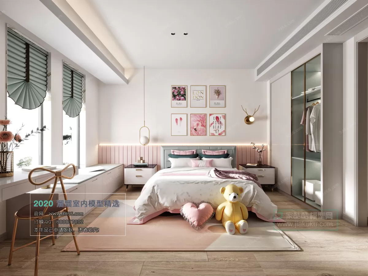 BEDROOM - NORDIC STYLE - 3D MODELS