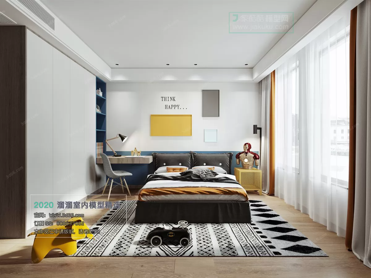 BEDROOM - NORDIC STYLE - 3D MODELS