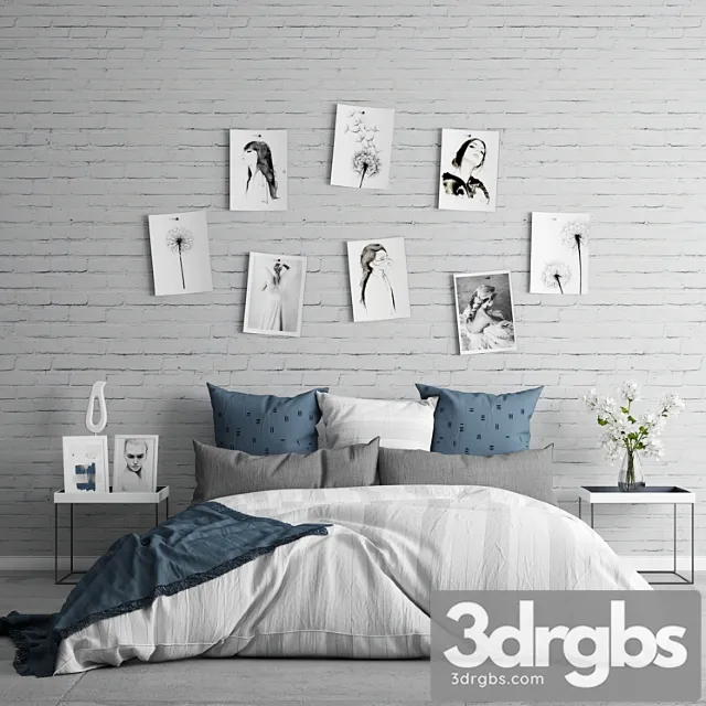 Bedroom set 2 2 3D Model Download