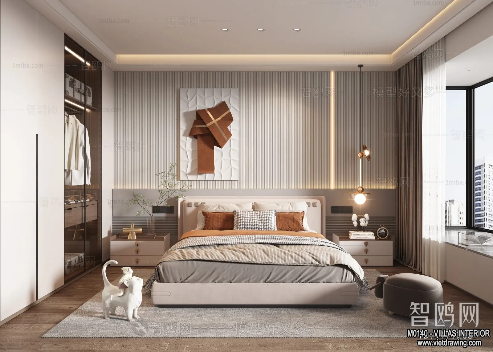 Bedroom - Villas 3D Interior Scene - 3D Models - 001