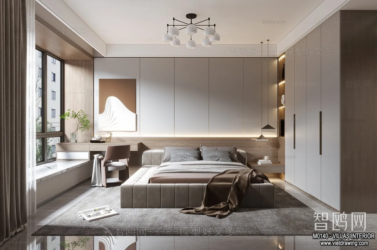 Bedroom - Villas 3D Interior Scene - 3D Models - 002