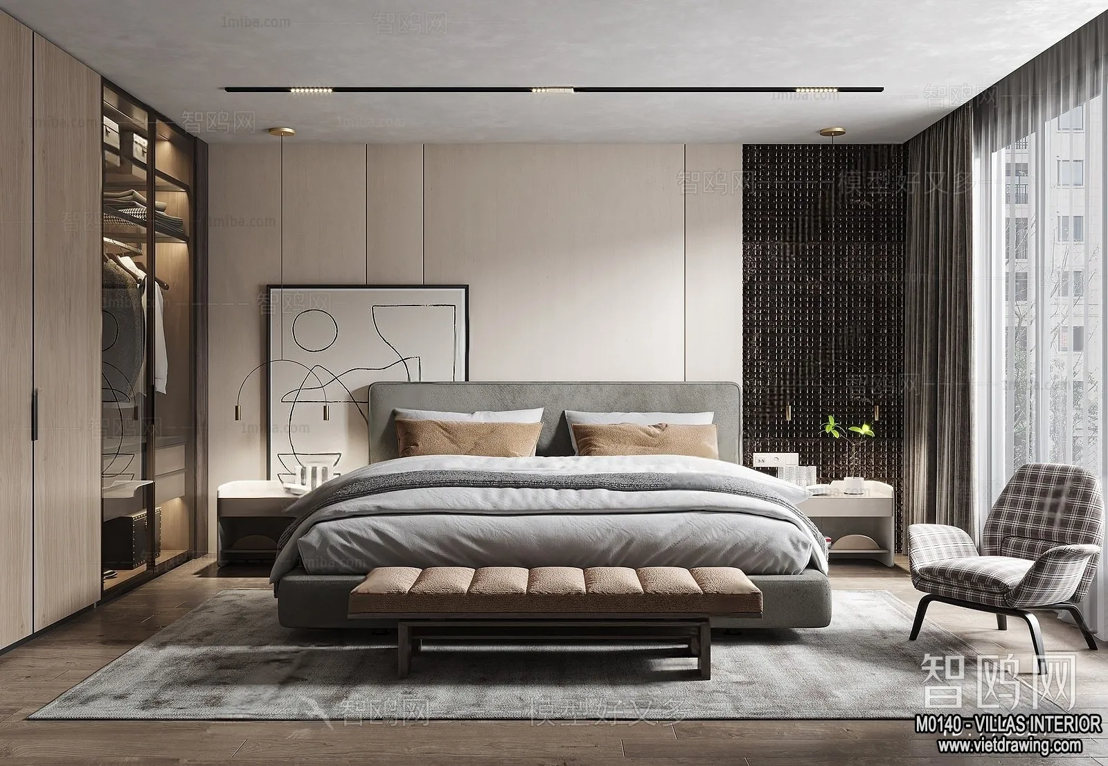 Bedroom - Villas 3D Interior Scene - 3D Models - 004