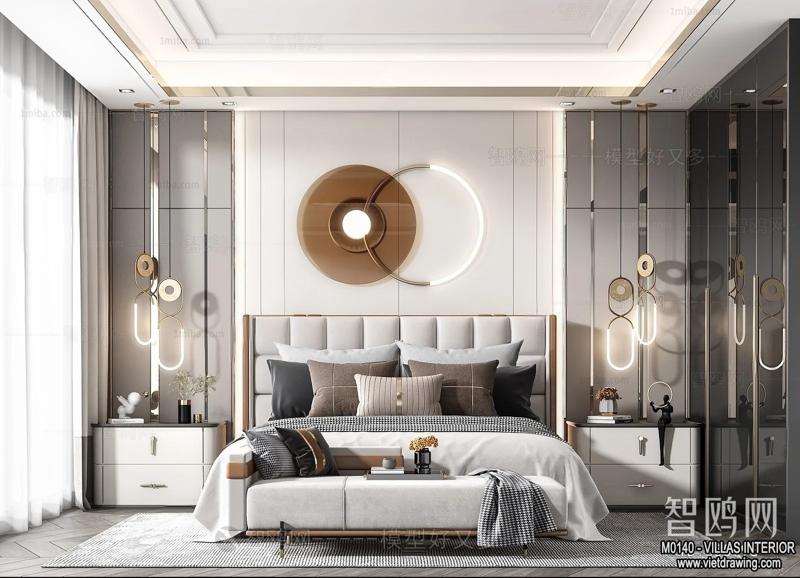 Bedroom - Villas 3D Interior Scene - 3D Models - 007