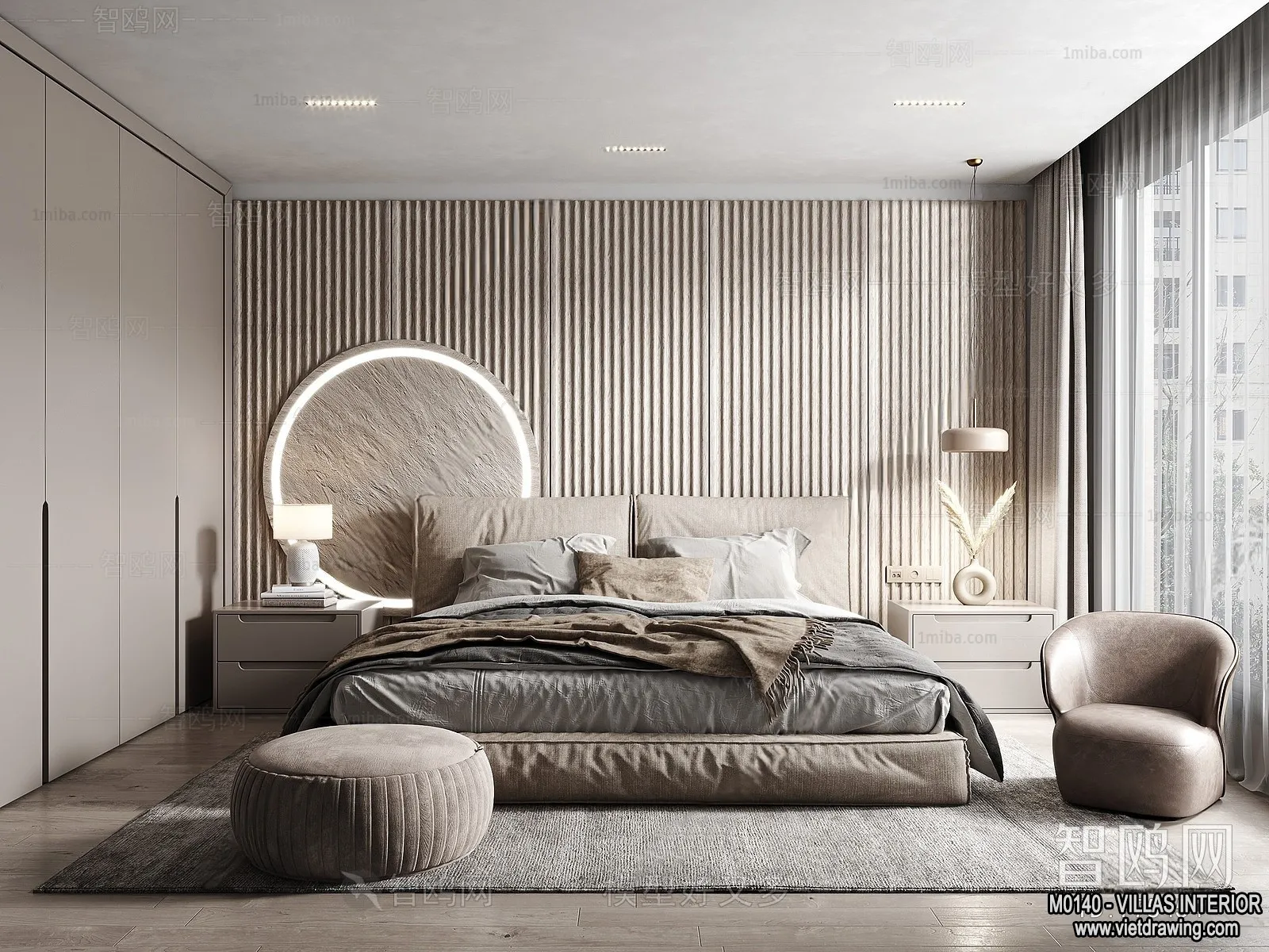 Bedroom - Villas 3D Interior Scene - 3D Models - 011