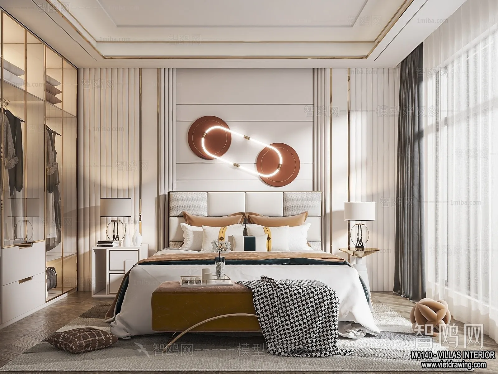 Bedroom - Villas 3D Interior Scene - 3D Models - 012