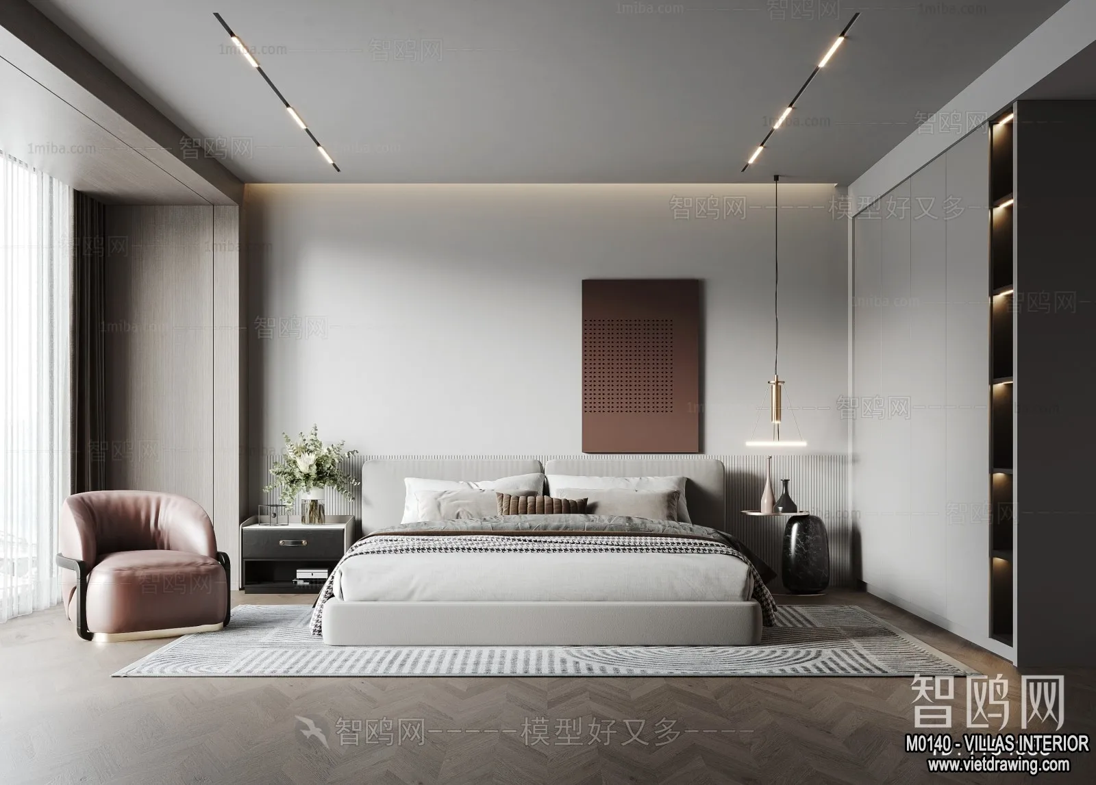 Bedroom - Villas 3D Interior Scene - 3D Models - 013