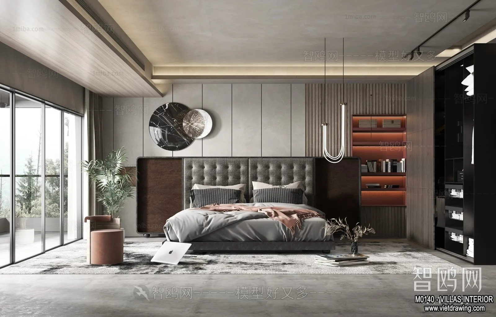 Bedroom - Villas 3D Interior Scene - 3D Models - 014