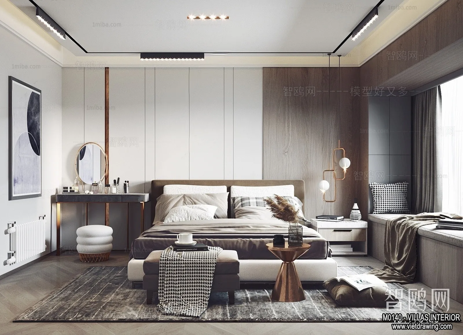 Bedroom - Villas 3D Interior Scene - 3D Models - 016