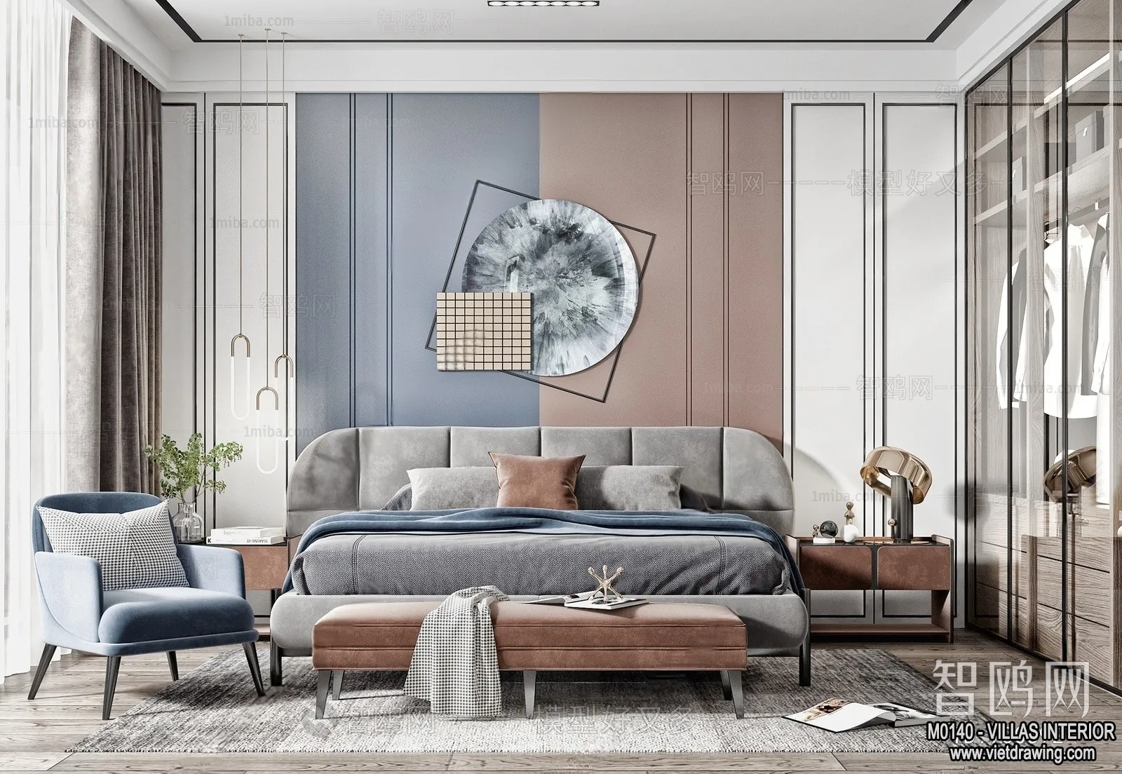 Bedroom - Villas 3D Interior Scene - 3D Models - 021