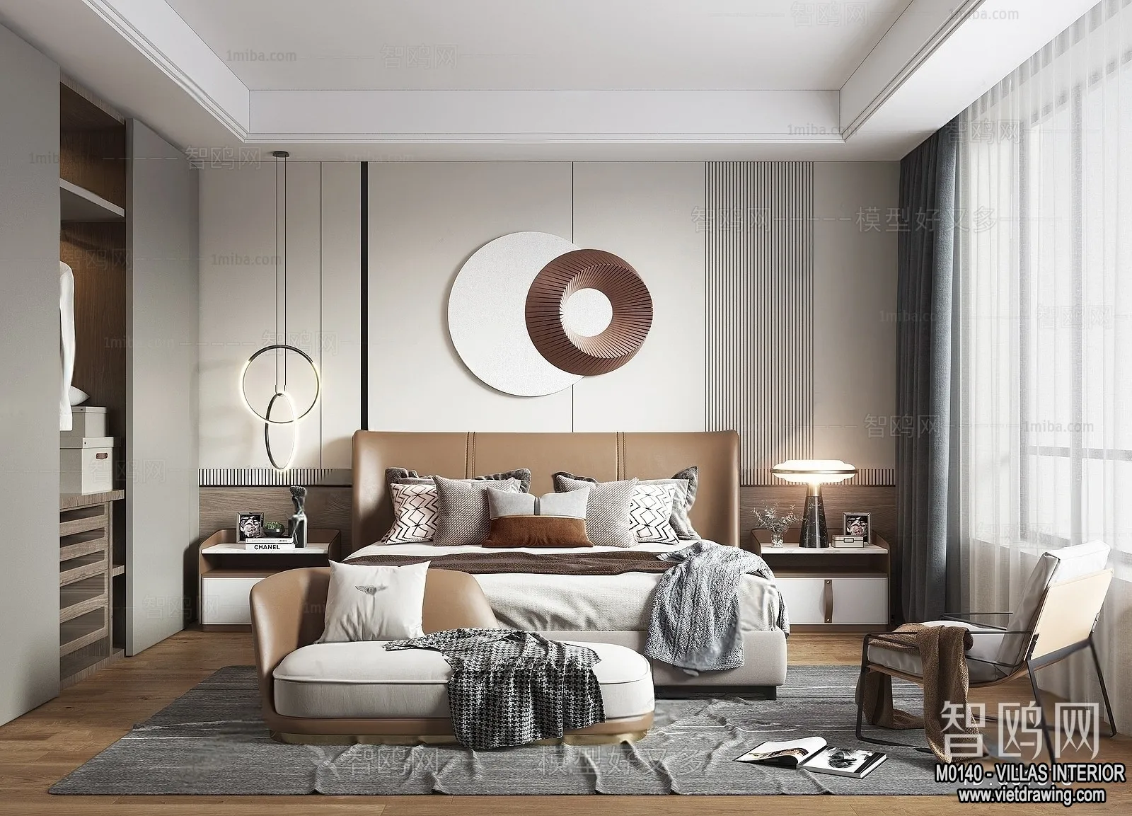 Bedroom - Villas 3D Interior Scene - 3D Models - 022