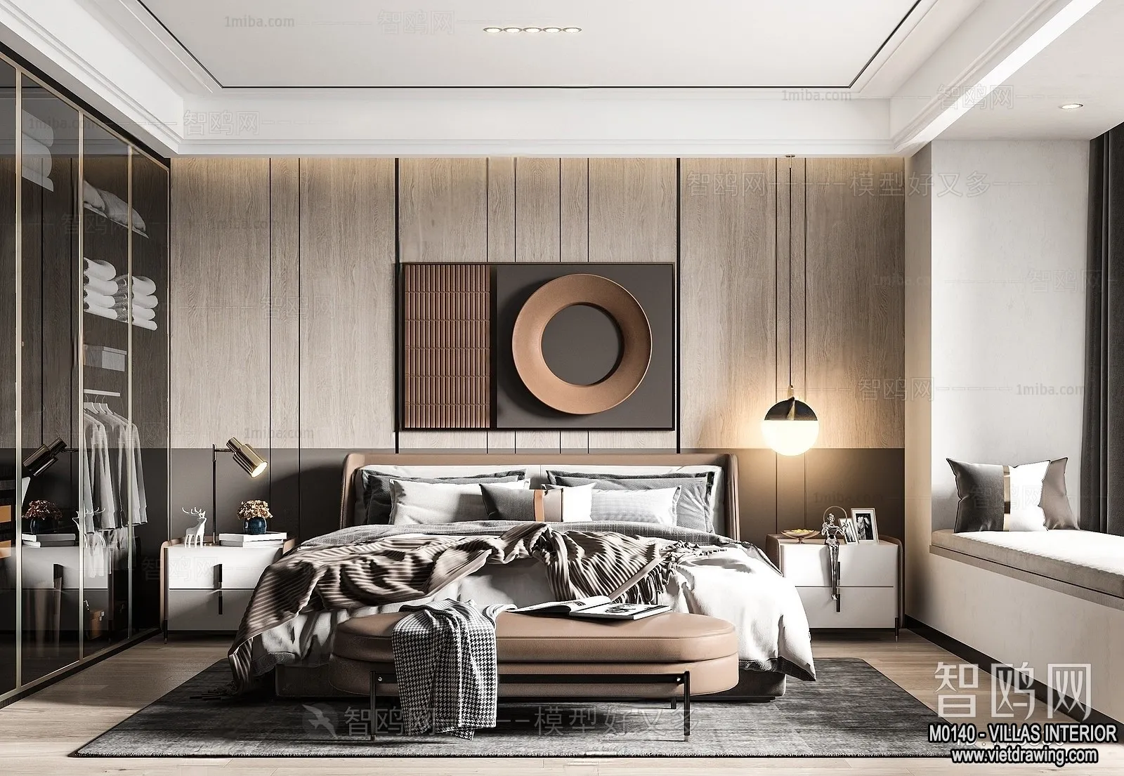 Bedroom - Villas 3D Interior Scene - 3D Models - 026