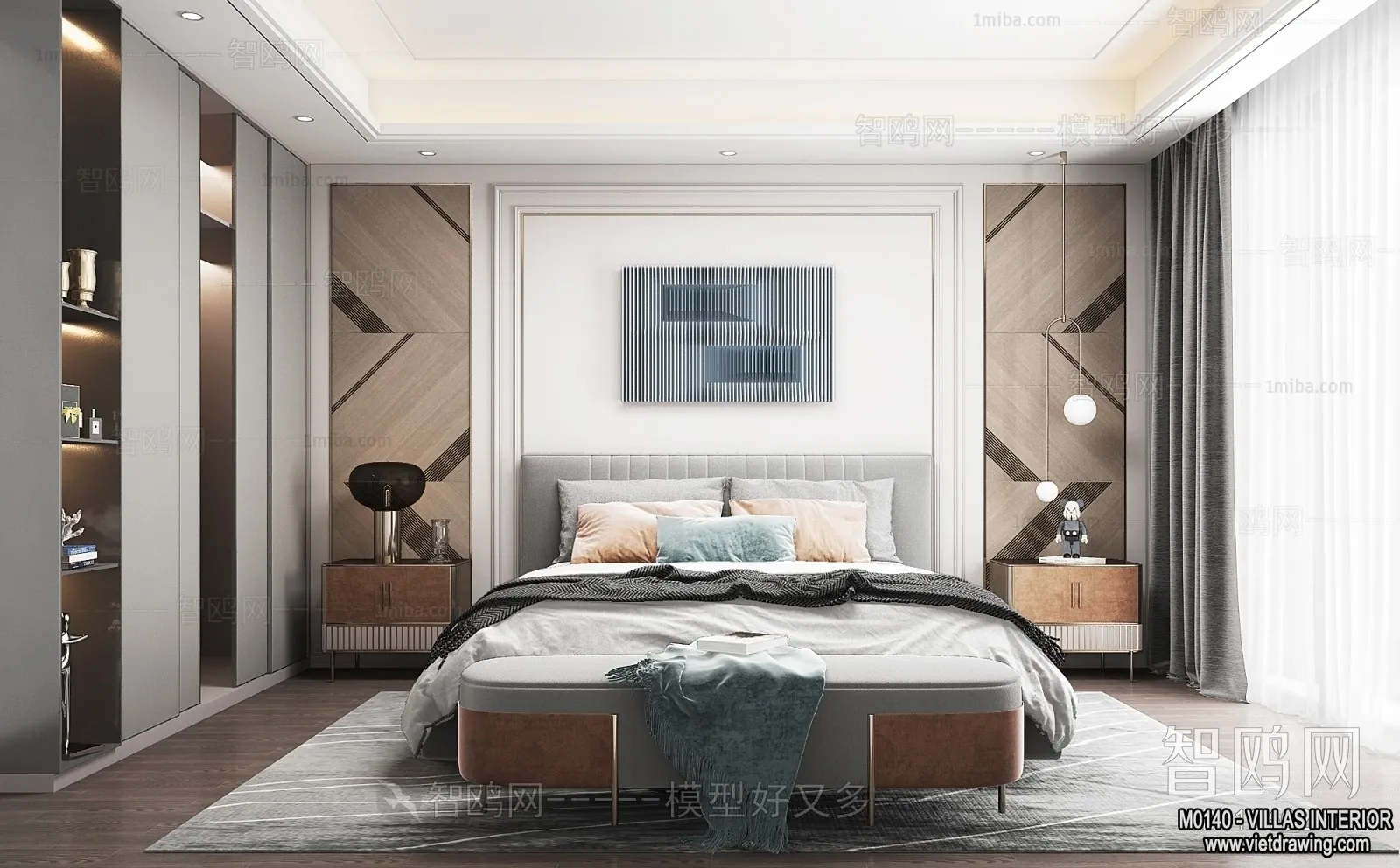 Bedroom - Villas 3D Interior Scene - 3D Models - 027