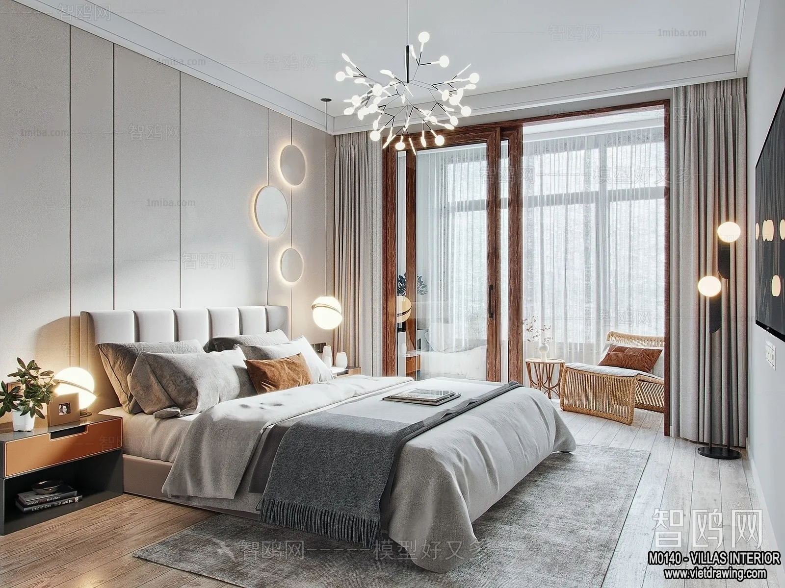 Bedroom - Villas 3D Interior Scene - 3D Models - 032