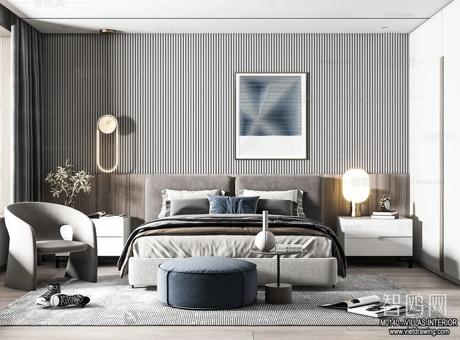 Bedroom - Villas 3D Interior Scene - 3D Models - 033