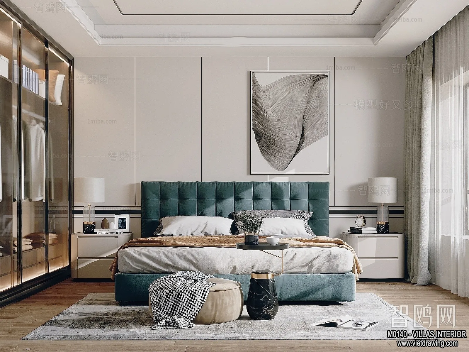 Bedroom - Villas 3D Interior Scene - 3D Models - 034