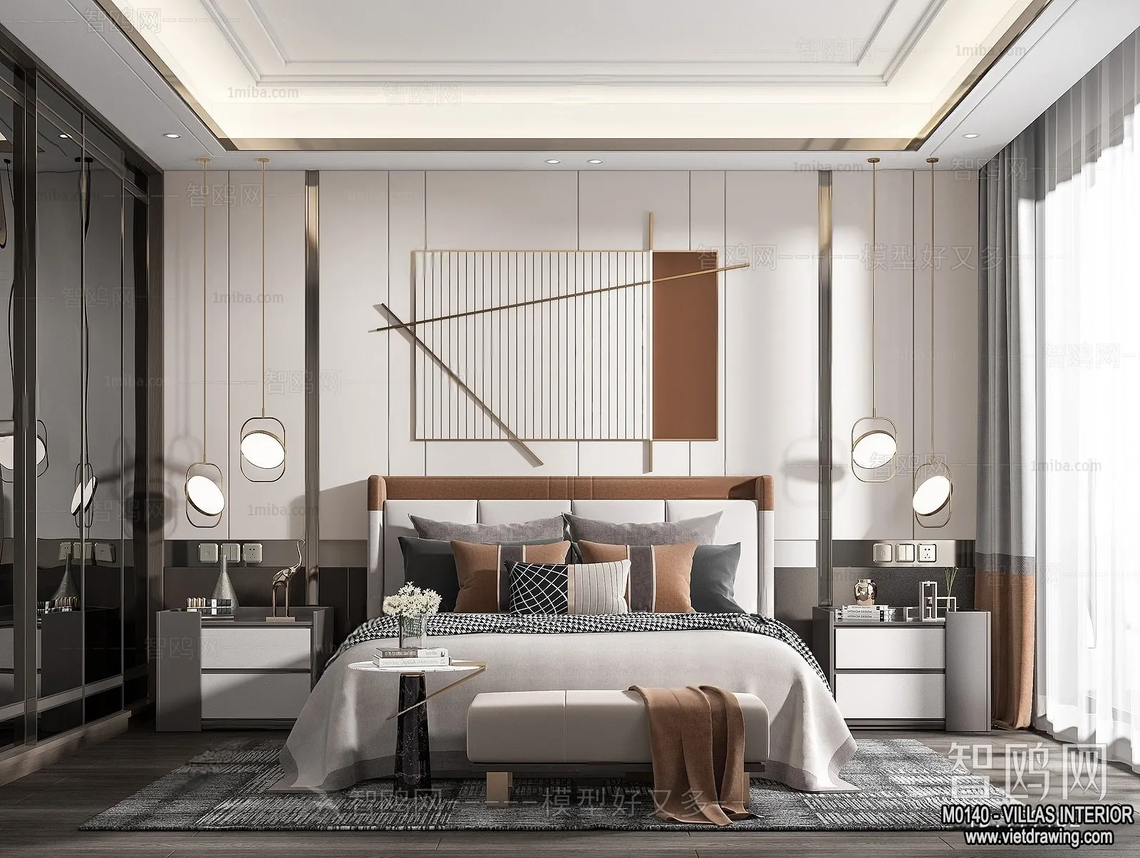 Bedroom - Villas 3D Interior Scene - 3D Models - 036