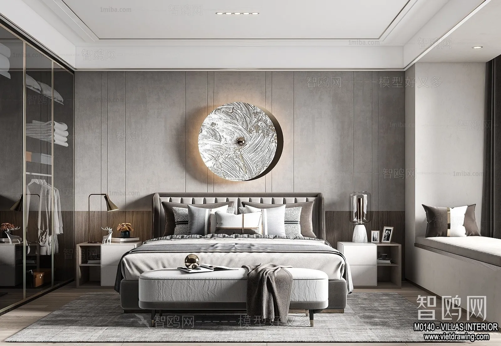 Bedroom - Villas 3D Interior Scene - 3D Models - 038