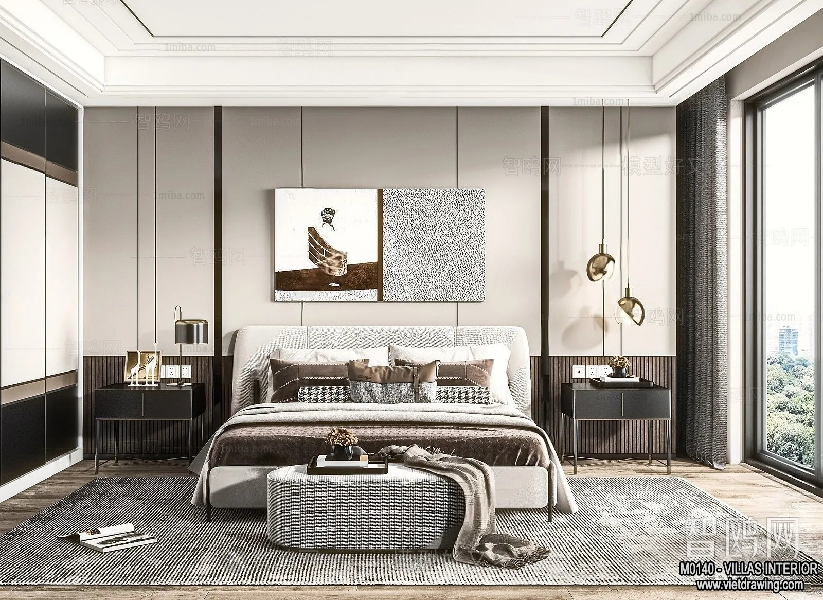 Bedroom - Villas 3D Interior Scene - 3D Models - 040