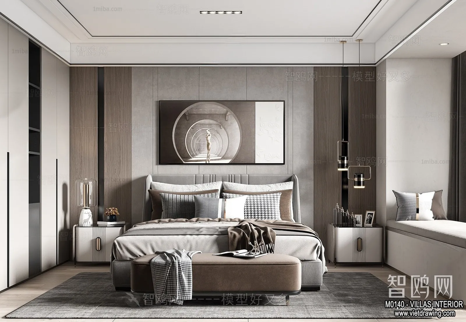 Bedroom - Villas 3D Interior Scene - 3D Models - 042
