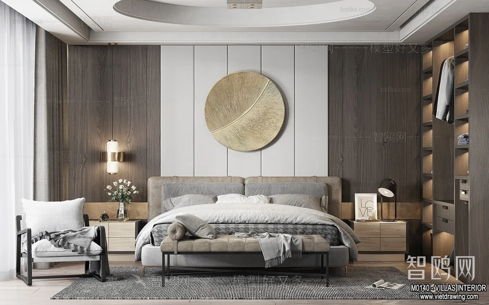 Bedroom - Villas 3D Interior Scene - 3D Models - 043