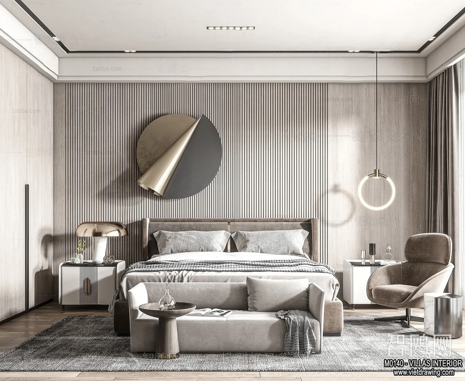 Bedroom - Villas 3D Interior Scene - 3D Models - 045