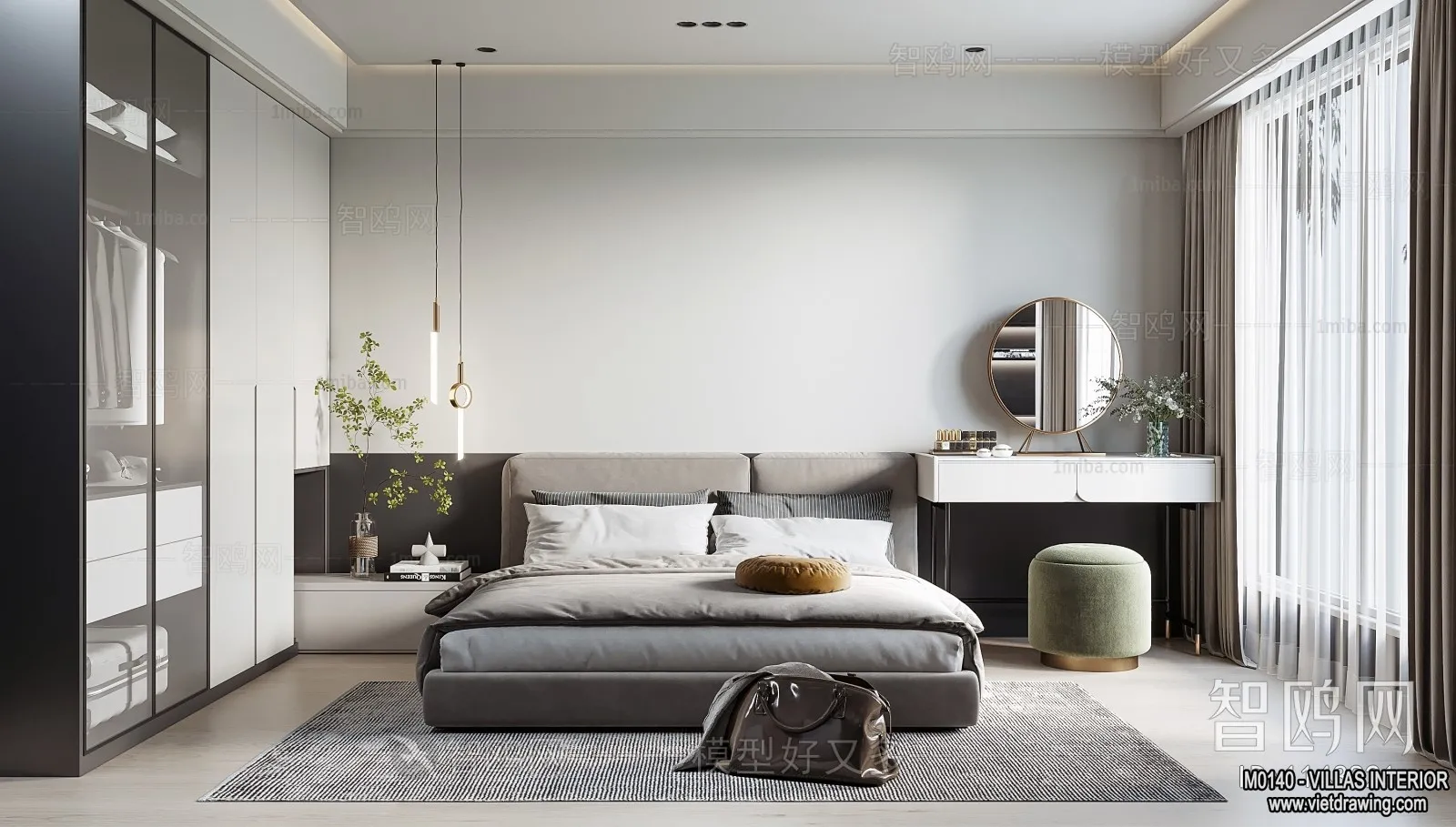 Bedroom - Villas 3D Interior Scene - 3D Models - 046