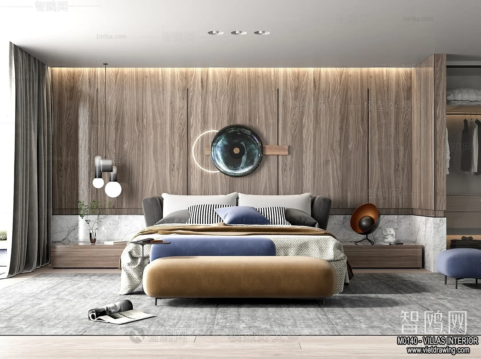 Bedroom - Villas 3D Interior Scene - 3D Models - 047