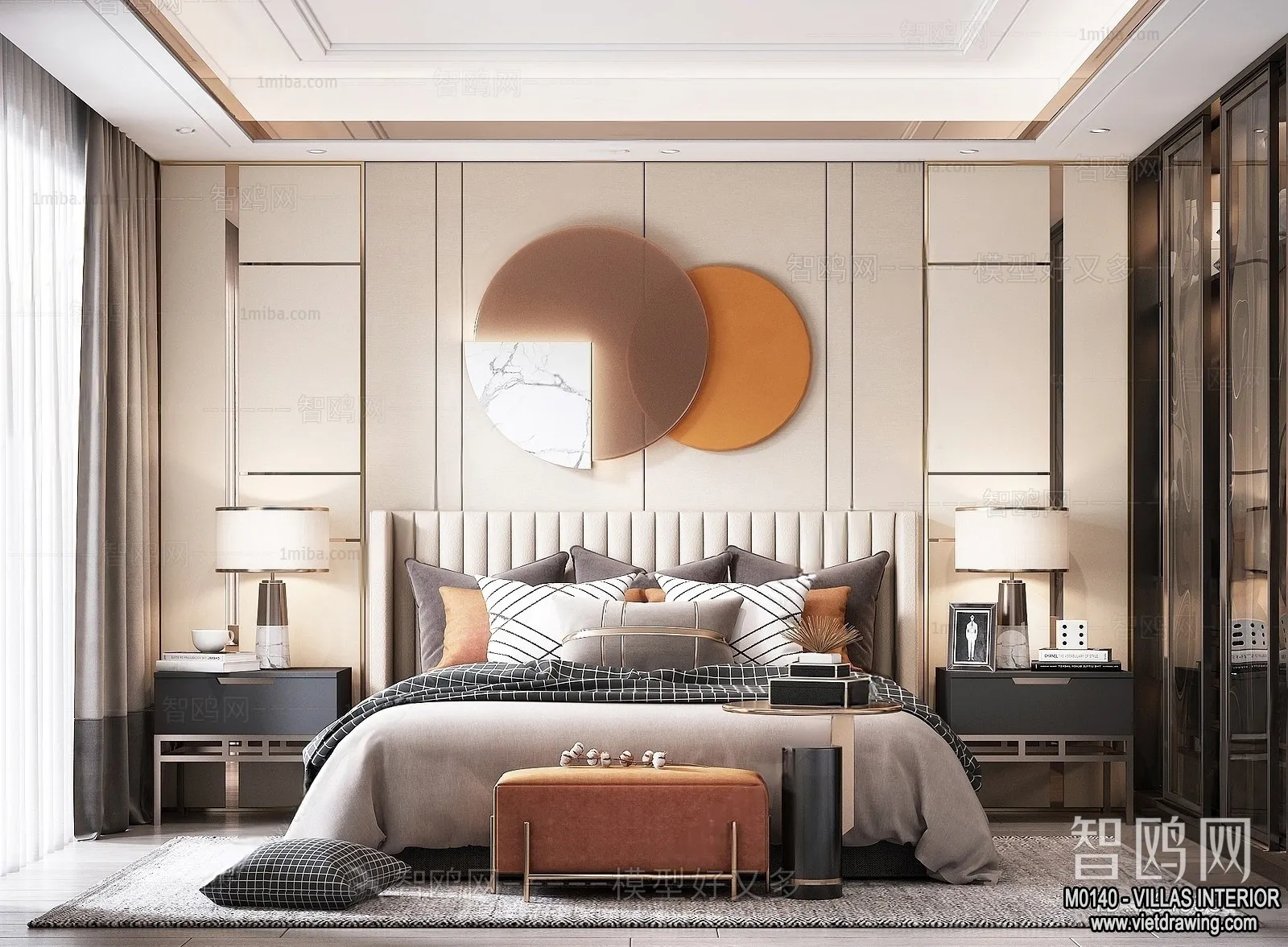 Bedroom - Villas 3D Interior Scene - 3D Models - 048