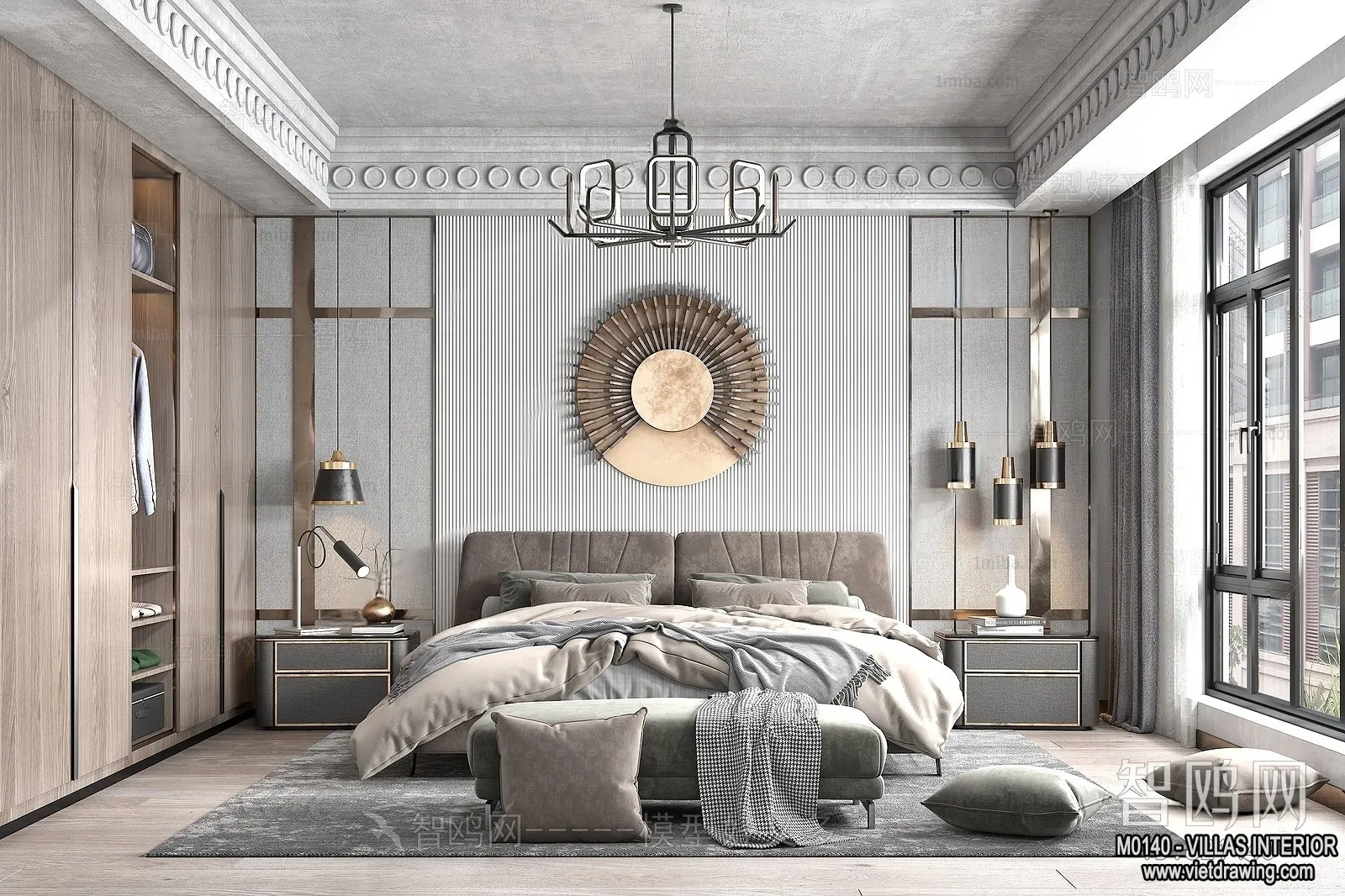 Bedroom - Villas 3D Interior Scene - 3D Models - 049