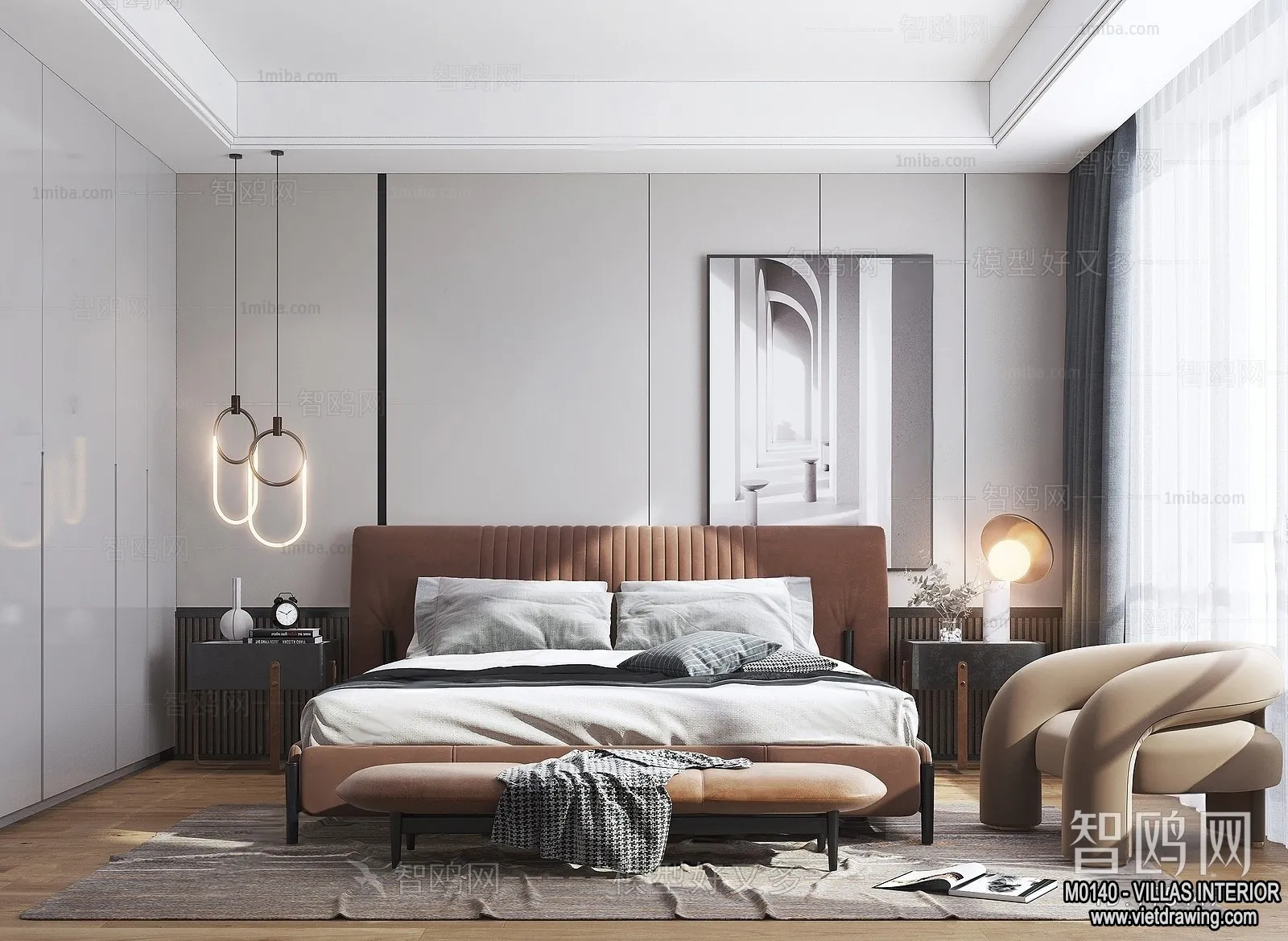 Bedroom - Villas 3D Interior Scene - 3D Models - 052