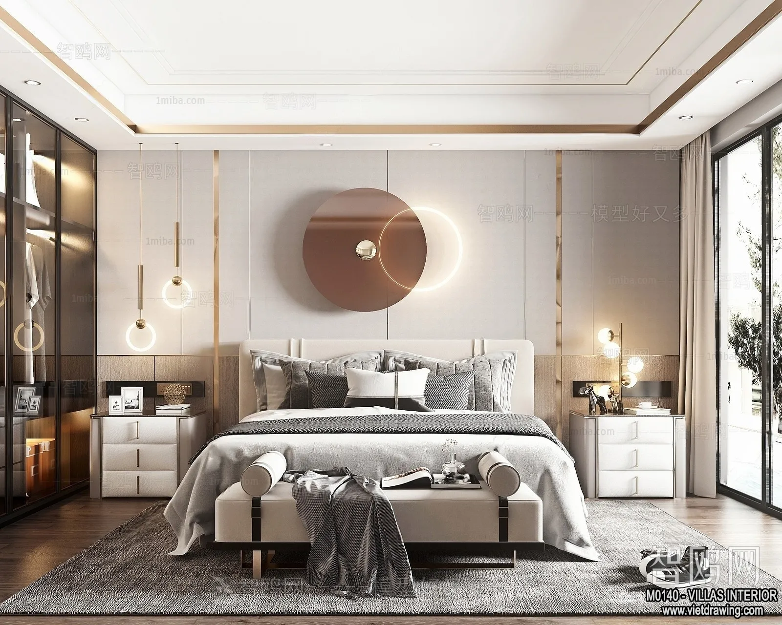 Bedroom - Villas 3D Interior Scene - 3D Models - 055