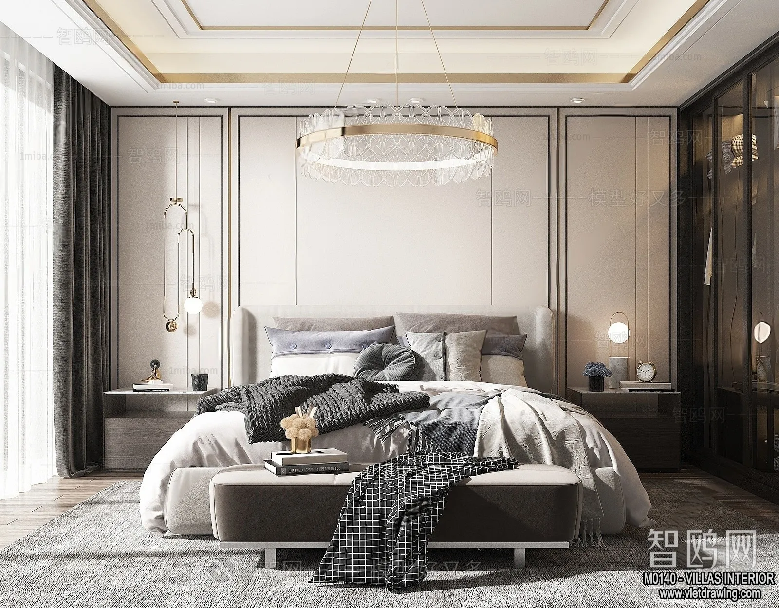 Bedroom - Villas 3D Interior Scene - 3D Models - 058