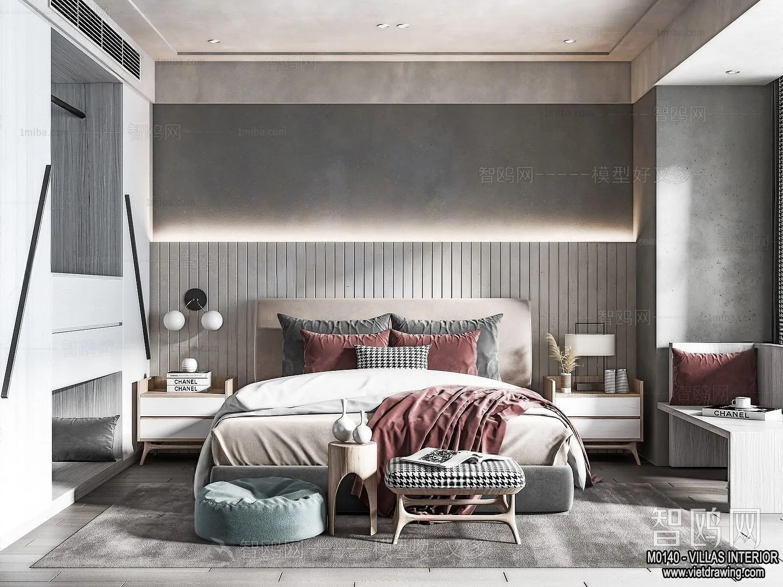 Bedroom - Villas 3D Interior Scene - 3D Models - 059