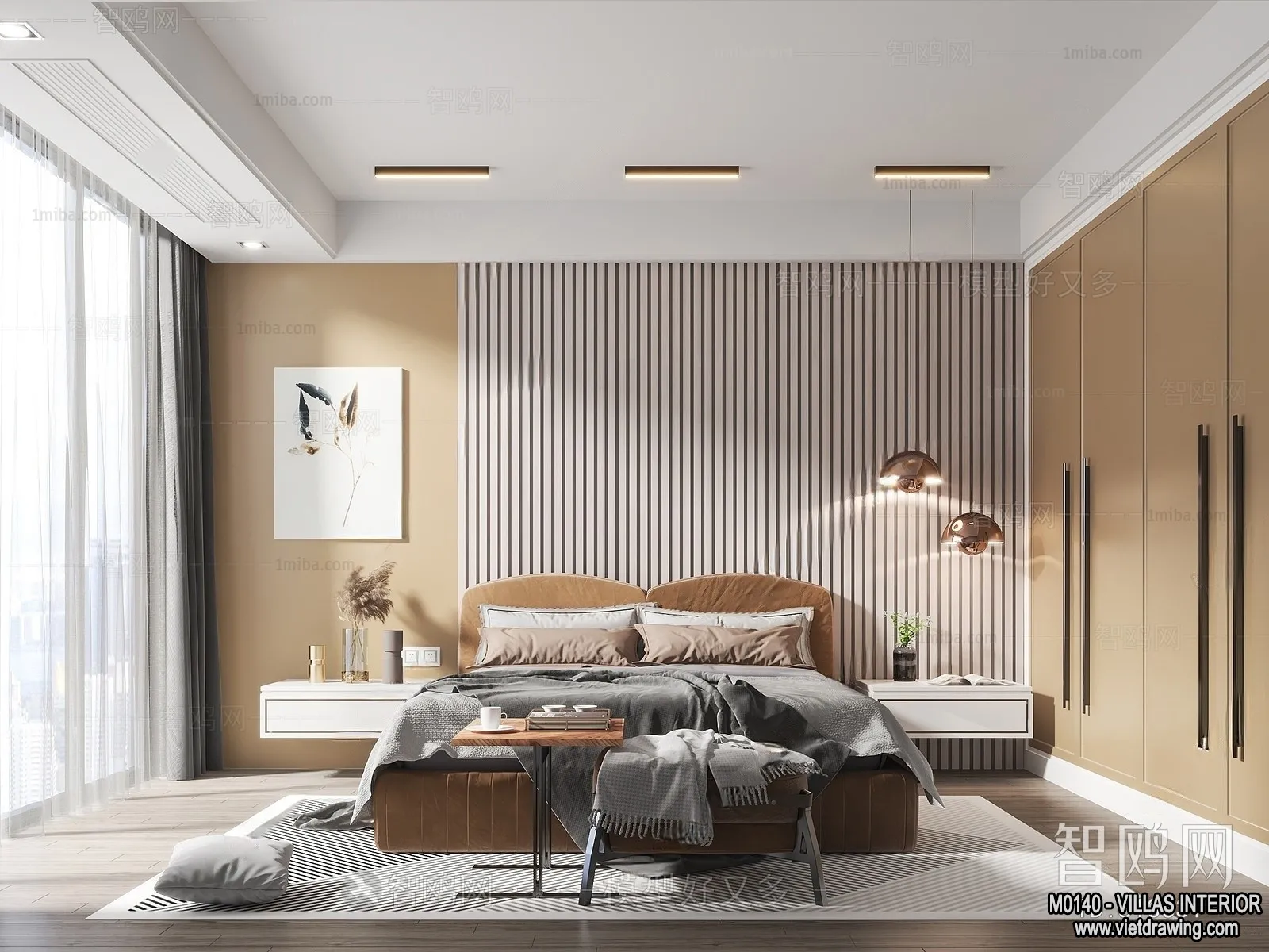 Bedroom - Villas 3D Interior Scene - 3D Models - 060