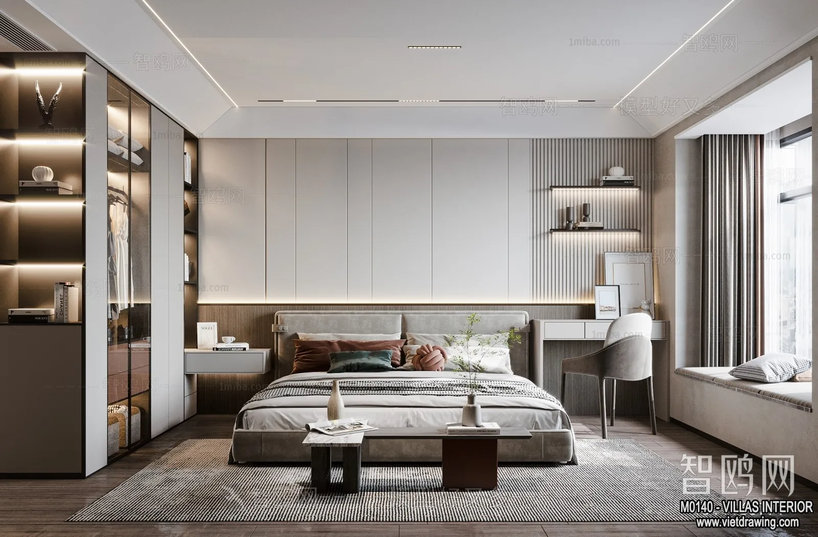 Bedroom - Villas 3D Interior Scene - 3D Models - 063