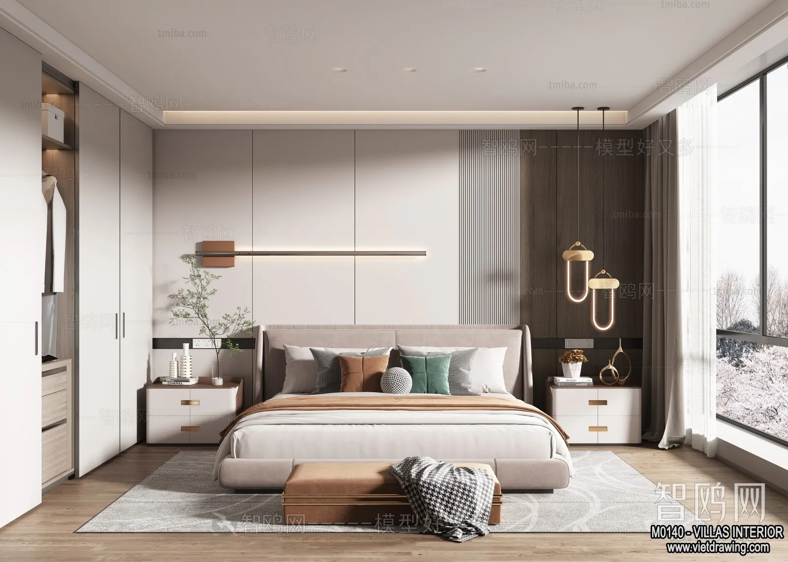 Bedroom - Villas 3D Interior Scene - 3D Models - 066