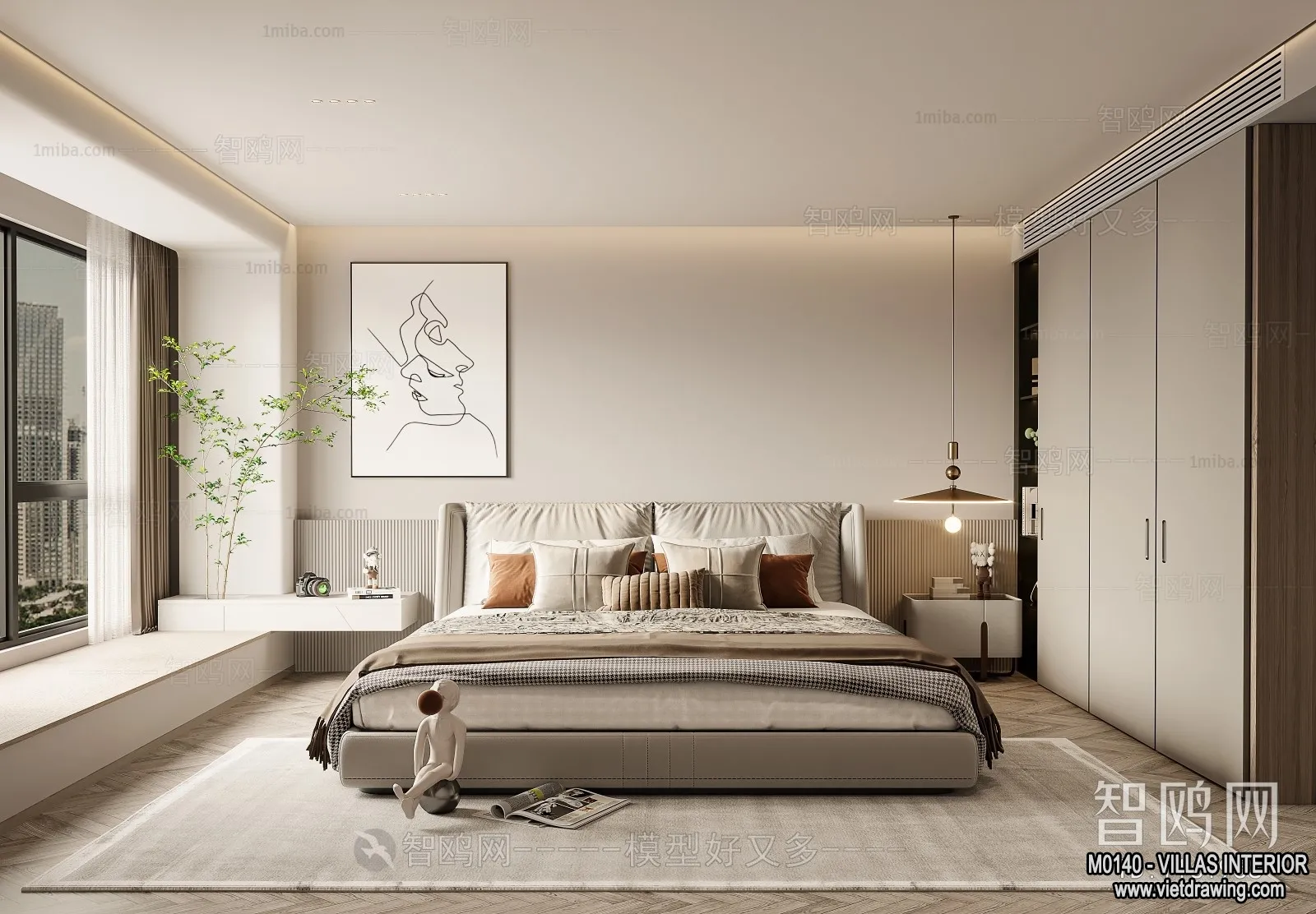 Bedroom - Villas 3D Interior Scene - 3D Models - 068