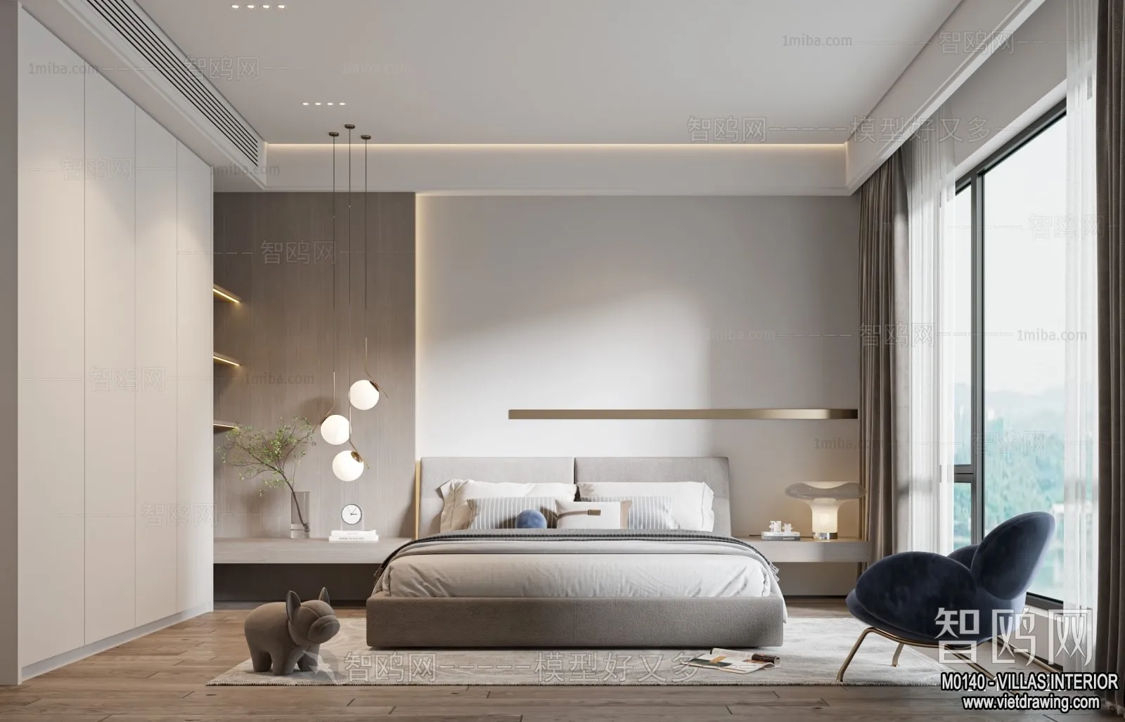 Bedroom - Villas 3D Interior Scene - 3D Models - 069