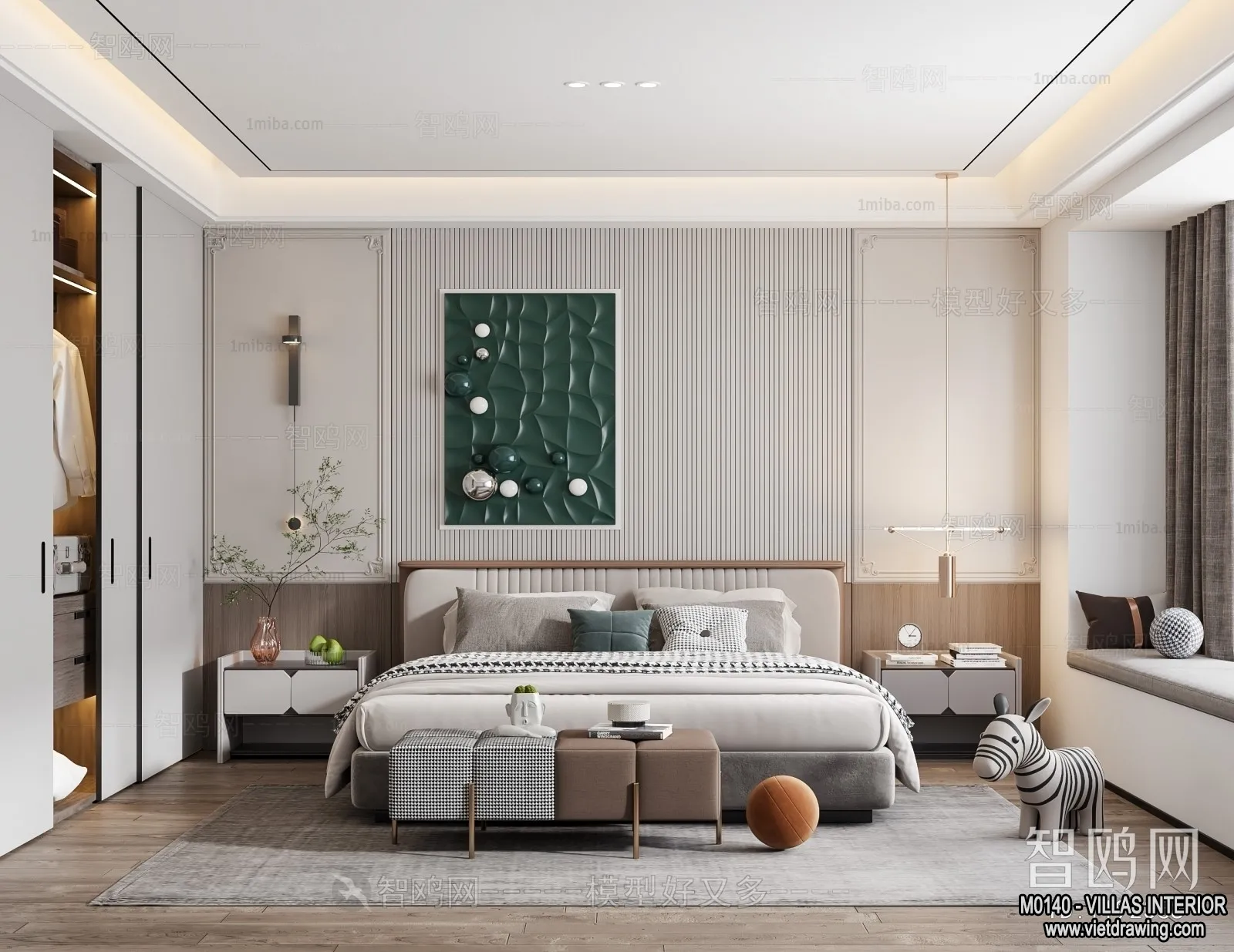 Bedroom - Villas 3D Interior Scene - 3D Models - 071