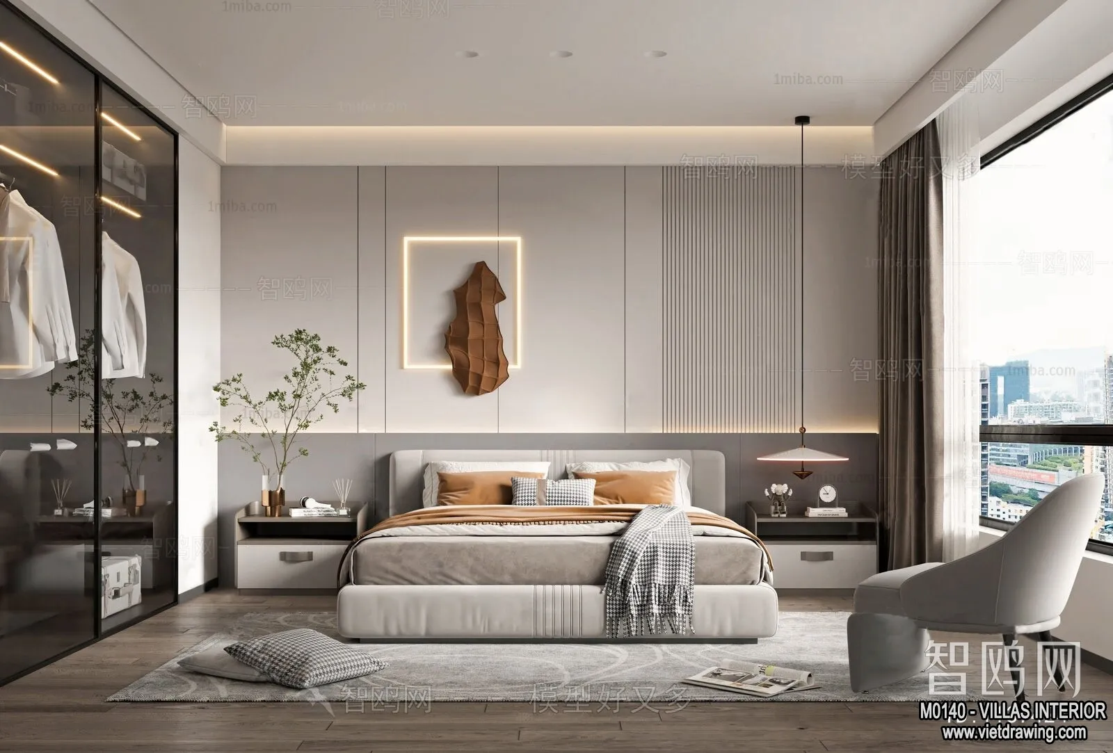 Bedroom - Villas 3D Interior Scene - 3D Models - 072