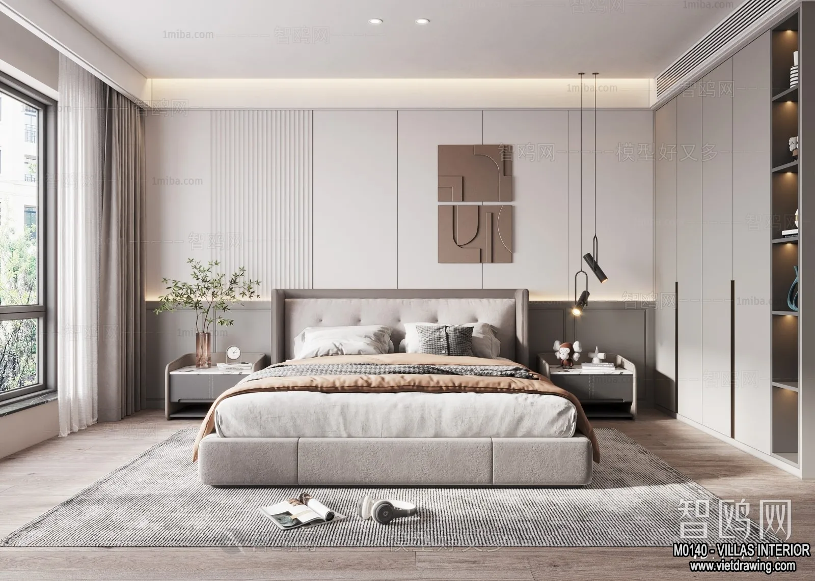 Bedroom - Villas 3D Interior Scene - 3D Models - 073